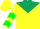 Silk - Yellow, dark green yoke, green chevrons on sleeves, yellow cap