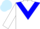 Silk - White body, blue chevron, white arms, light blue cap