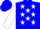 Silk - blue, white stars, white sleeves, white star on blue cap