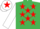 Silk - Emerald Green, Red stars, White sleeves, White cap, Red star