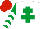 Silk - WHITE, EMERALD GREEN Cross of Lorraine, EMERALD GREEN and WHITE chevrons on sleeves, RED cap