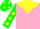 Silk - Pink, Yellow Yoke, Green Sleeves, Yellow Dots, Green Cap, Yellow Dots