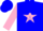 Silk - Blue, Pink Star, Blue Stars On Pink Sleeves, Blue Cap