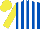 Silk - Royal blue and white stripes, yellow sleeves and cap