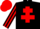 Silk - Black, Red Cross of Lorraine, striped sleeves, Red cap