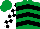 Silk - Emerald green, black chevrons, white and black check sleeves, emerald green cap