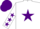 Silk - White, purple star, white sleeves, purple stars, purple cap