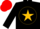 Silk - Black, white star, gold ball, red cap