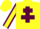 Silk - Yellow body, garnet cross of lorraine, yellow arms, garnet seams, yellow cap