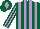 Silk - Dark green and mauve stripes, mauve and dark green striped sleeves, dark green cap, mauve diamond