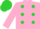 Silk - Pink, Lime Green spots, lime Green cap