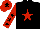 Silk - Black, red star, red sleeves, black stars, red cap, black star