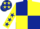 Silk - Dark blue and yellow (quartered), yellow sleeves, dark blue stars and cap