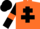 Silk - Orange, black cross of lorraine, black sleeves, orange armlets, black cap