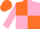 Silk - Orange and pink (quartered), pink sleeves, orange cap