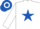 Silk - White, royal blue star, hooped cap