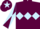 Silk - Maroon, light blue triple diamond, diabolo on sleeves, light blue star on cap