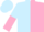 Silk - Light blue and pink (halved), halved sleeves, light blue cap