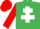 Silk - Emerald green, white cross of lorraine, red sleeves and cap