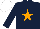 Silk - Dark blue, orange star, dark blue sleeves, white cap