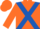 Silk - Orange, royal blue cross belts