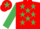 Silk - Red, emerald green stars, sleeves and star on cap