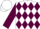 Silk - White, maroon diamonds, maroon sleeves, white cap