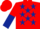 Silk - Red, dark blue stars, halved sleeves, red cap