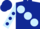 Silk - Dark blue, large light blue spots, light blue sleeves, dark blue spots and cap