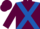 Silk - Maroon, royal blue cross belts