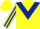 Silk - Yellow, dark blue chevron, striped sleeves