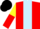 Silk - Red, light blue stripe, yellow and red halved sleeves, black cap