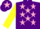 Silk - Purple, pink stars, yellow sleeves, purple cap, pink star