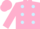 Silk - pink, light blue spots, pink sleeves and cap