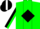 Silk - Green, white 'ddc' on black diamond, white 'ddc' on black diamond stripe