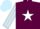 Silk - Maroon, white star, light blue and white striped sleeves, light blue cap