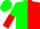 Silk - Green and red halves , white ''v''