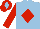 Silk - Light blue, red diamond & sleeves, red cap, light blue diamond