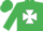 Silk - Emerald green, white maltese cross