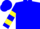 Silk - Blue, yellow circled 'c', yellow bars on sleeves