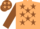 Silk - Beige, brown stars and sleeves, brown cap, beige stars
