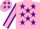 Silk - Pink, purple stars, pink sleeves, purple seams, pink cap, purple stars