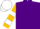 Silk - Purple, gold and white bars on sleeves, white cap