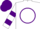 Silk - White, purple circle, purple bars on sleeves, purple cap