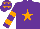 Silk - Purple, orange star, hooped sleeves and stars on cap