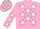 Silk - Pink, white stars, pink sleeves, white stars, pink cap, white stars