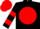 Silk - Black, black 'c' on red ball, red bars on sleeves, red cap