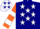 Silk - Navy, white stars, orange and white bars on sleeves