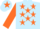 Silk - Light blue body, orange stars, orange arms, light blue cap, orange star