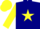 Silk - Navy blue, yellow shooting star, yellow sleeves, navy cap